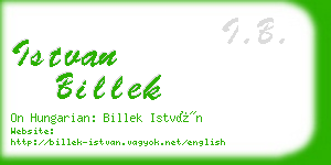 istvan billek business card